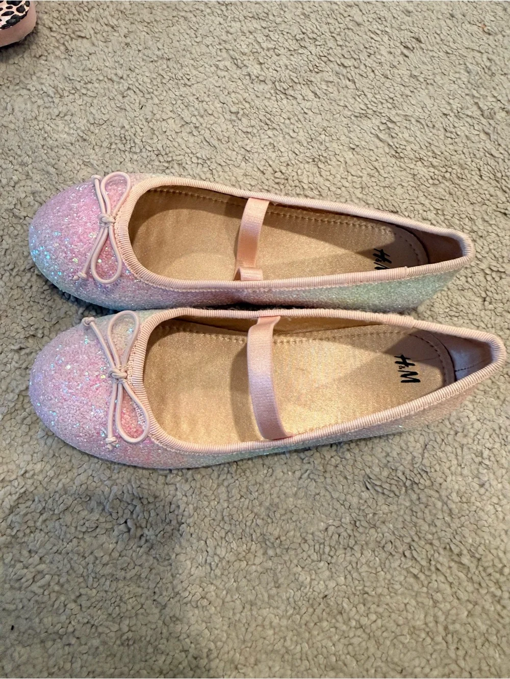 Sparkly Pastel Pink Girls' Ballet Flats